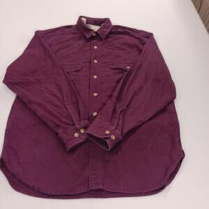 Eddie Bauer Men's Red Heavyweight Cotton Long Sleeve Shirt Size Large